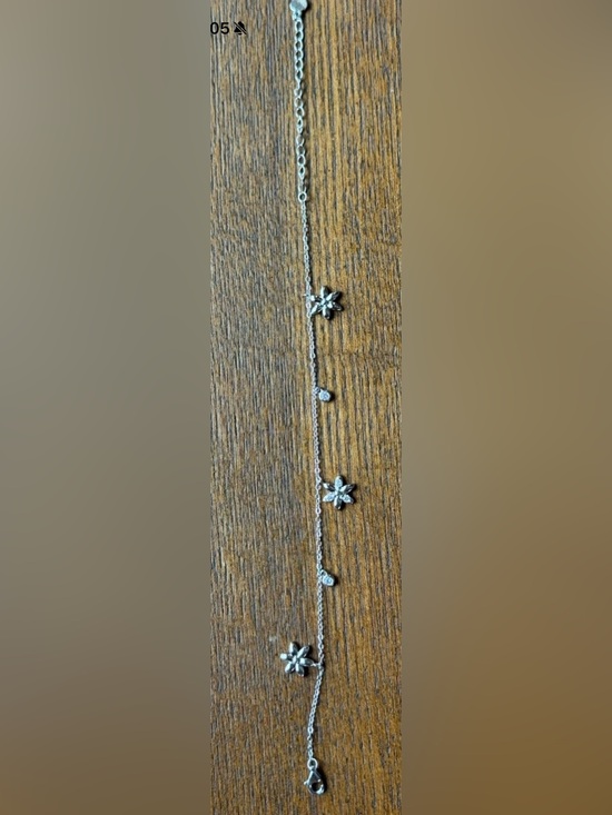 Moissanite Jewelry - Moissanite 3 Flower/2 Stones Chain 925 Sterling Silver Bracelet